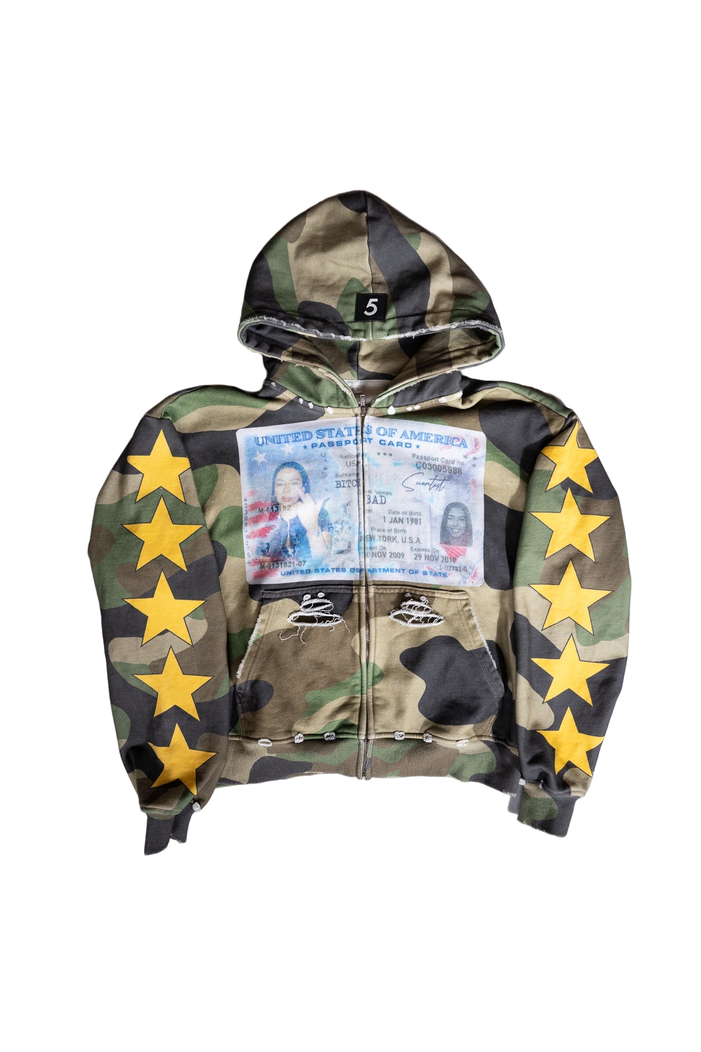 "FU" CAMO ZIP UP