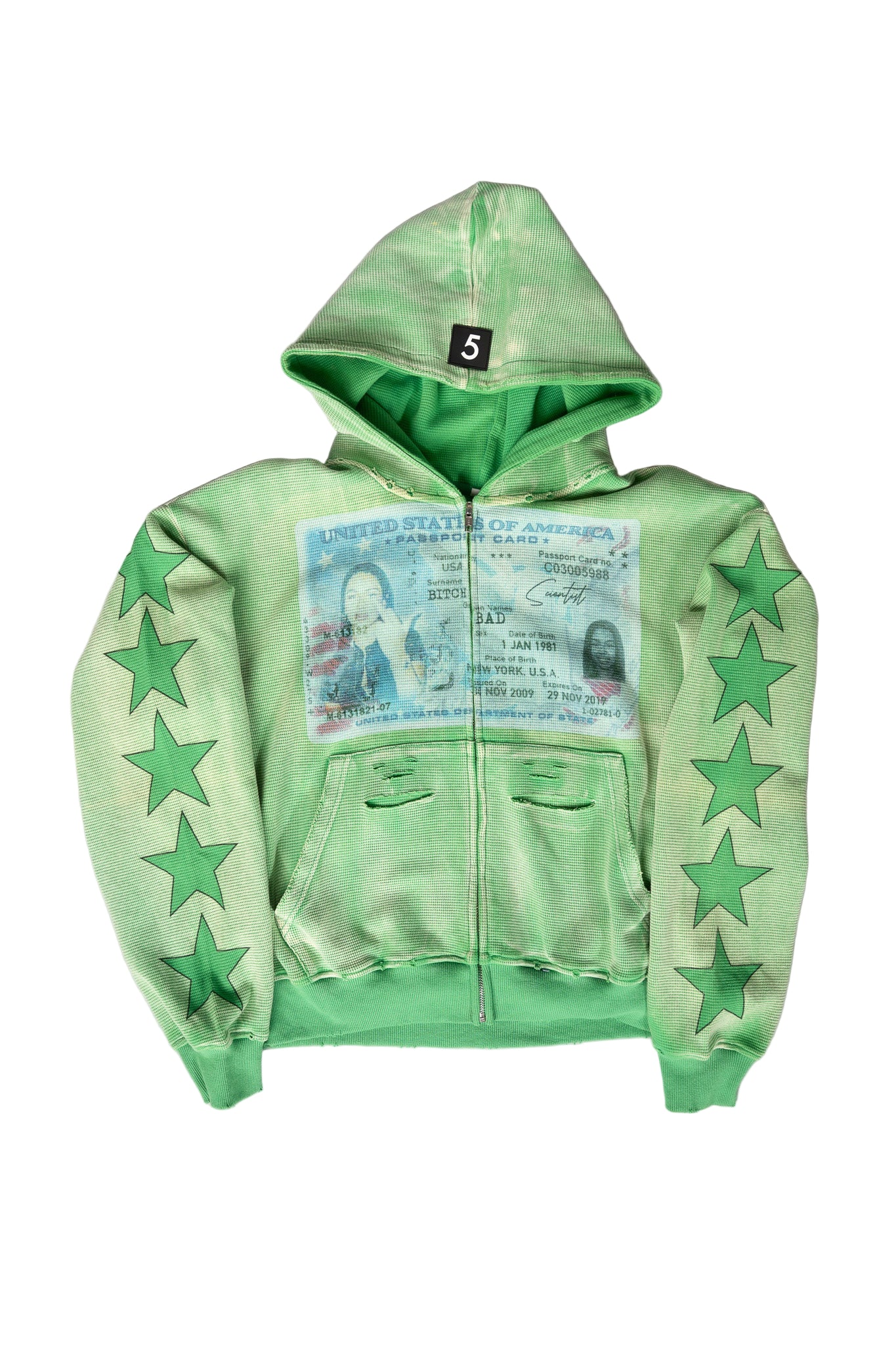 "FU" GREEN ZIP UP
