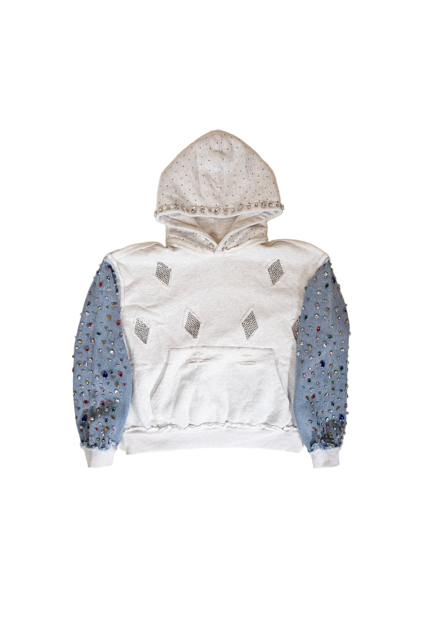 CRYSTAL DENIM HOODIE