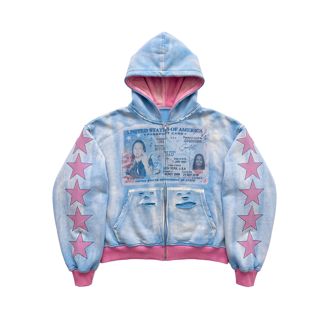 "FU" COTTON CANDY ZIP UP