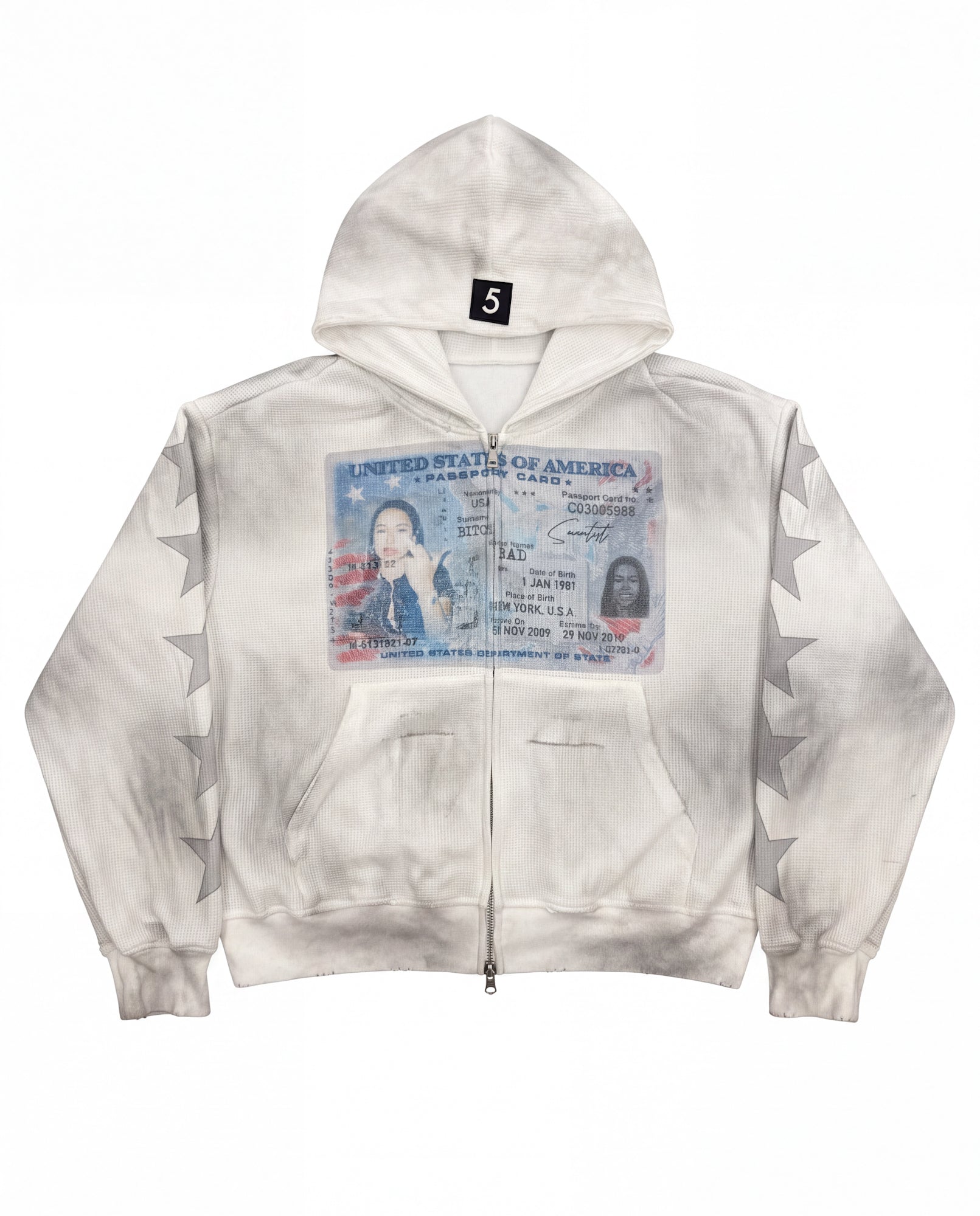 "FU" WHITE ZIP UP