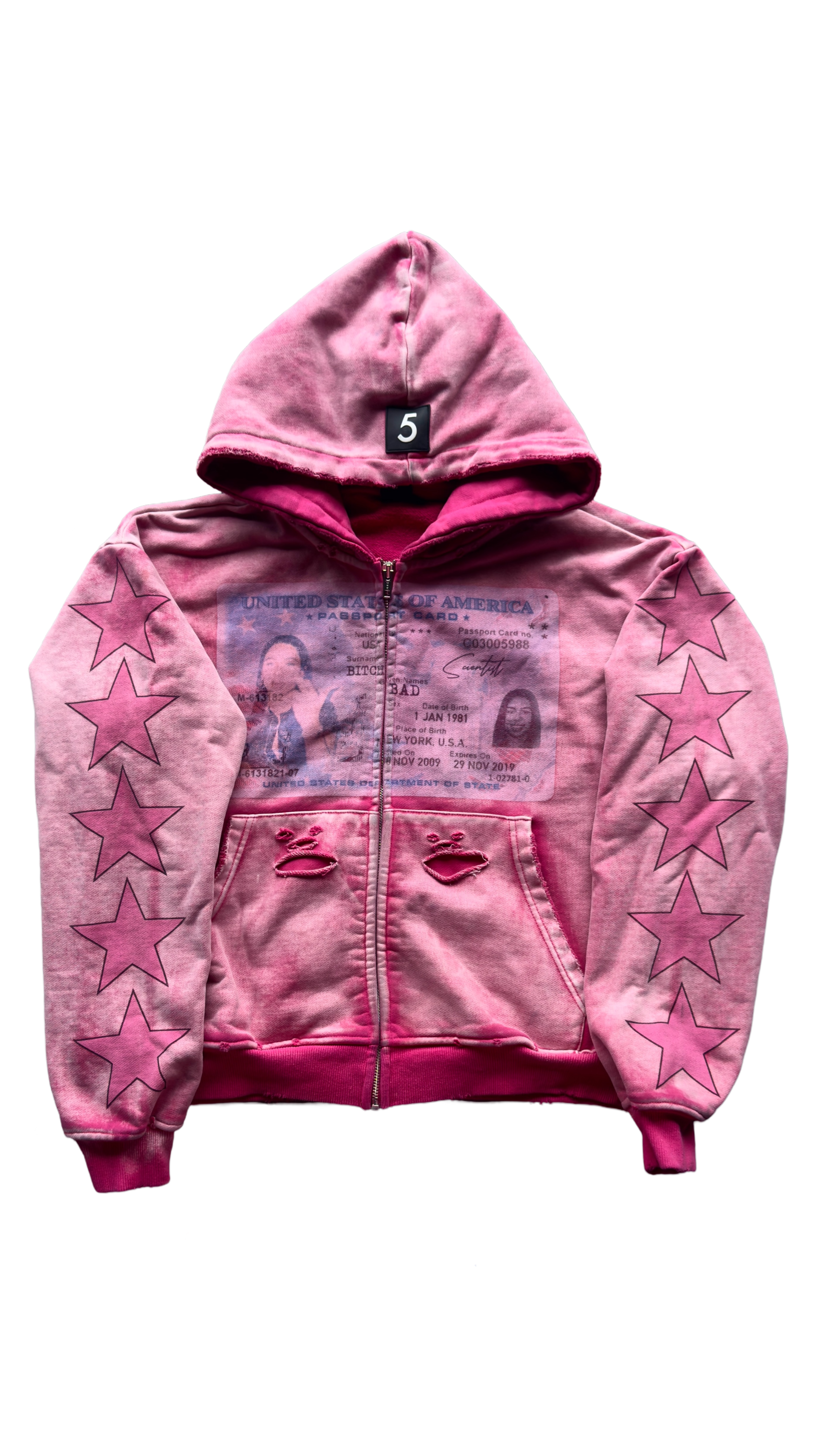 "FU" PINK ZIP UP